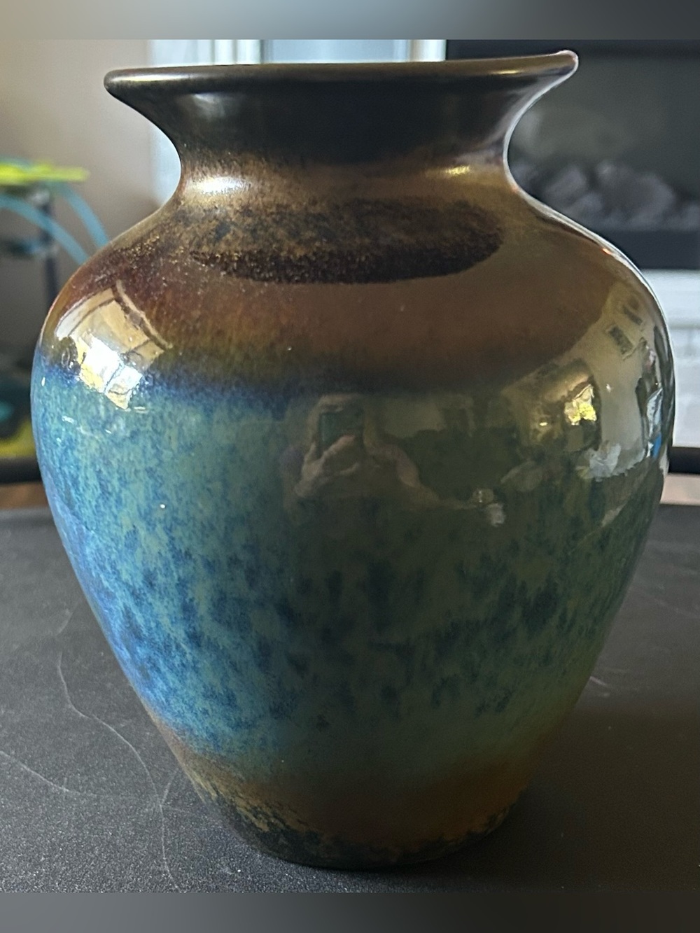 Hand-thrown studio art pottery ceramic vase